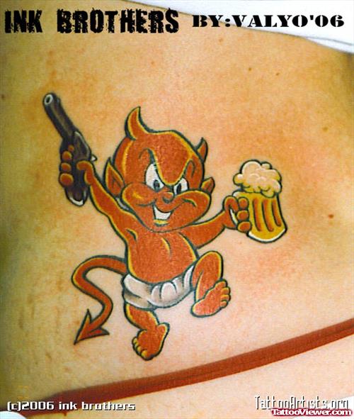Cute Red Devil Tattoo Design
