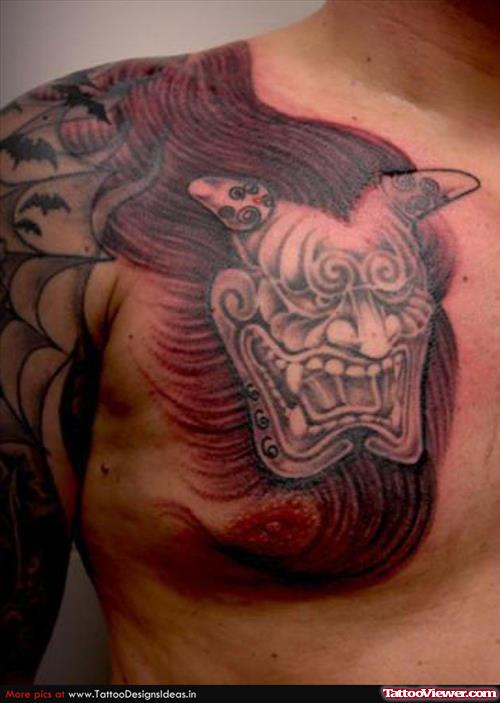 Asian Oni Devil Mask Tattoo