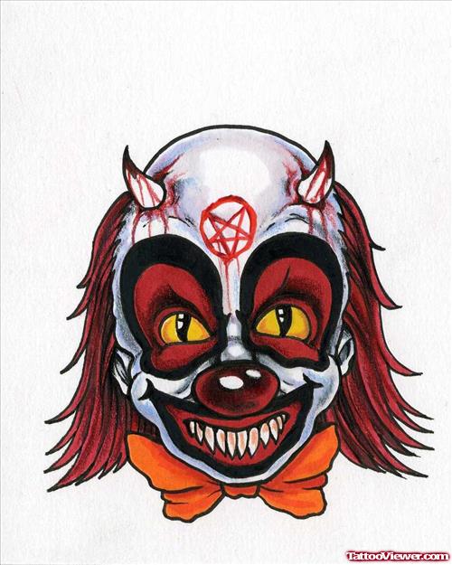 Devil Clown Tattoo Design