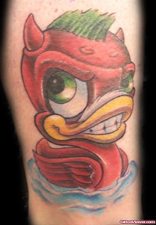 Beautiful Devil Duck Tattoo Design