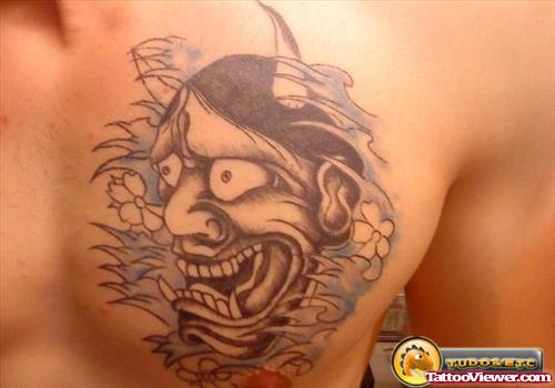Awesome Devil Tattoo On Chest