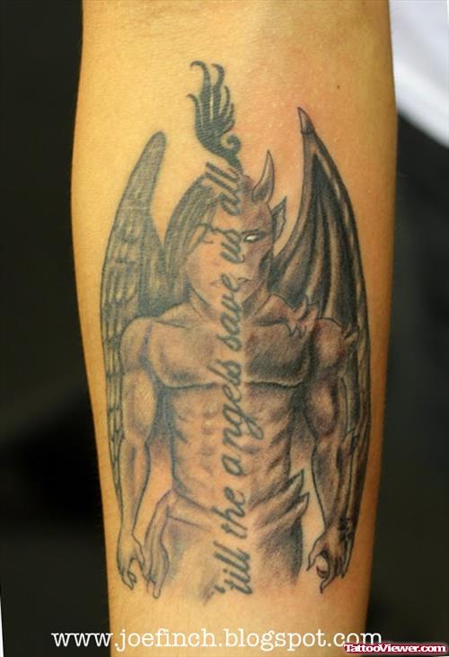 Awesome Angel Devil Tattoo Design