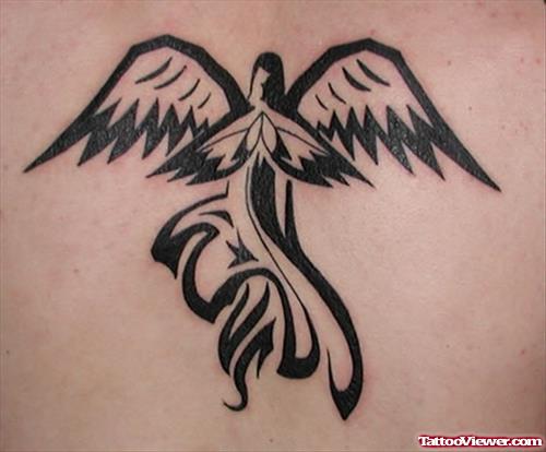 Black Tribal Angel And Devil Tattoo