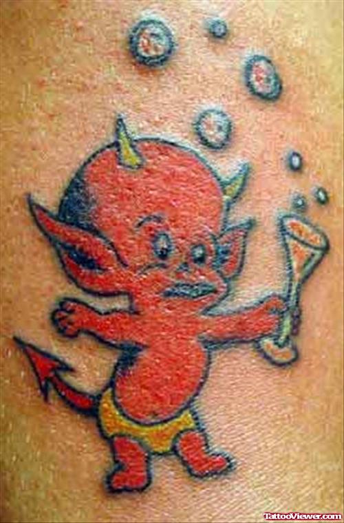 Classic Devil Kid Tattoo Design