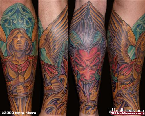 Best Colored Devil Tattoo