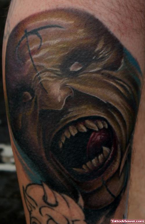 Awesome Scary Devil Tattoo