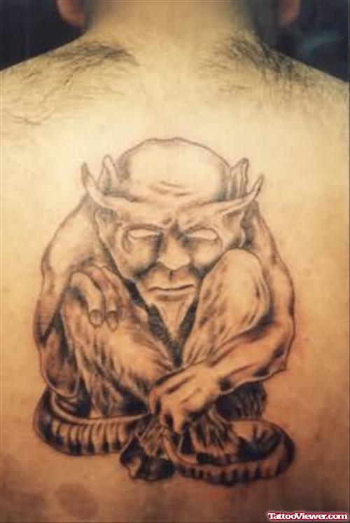 Old Devil Tattoo On Back