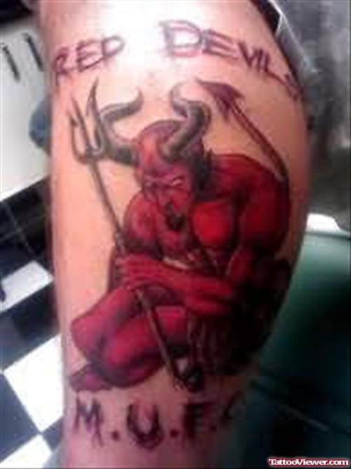 Red Devil Sitting Tattoo