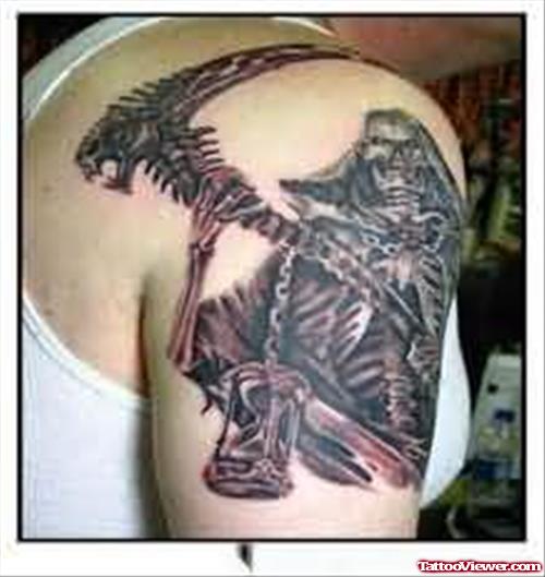 Dragon Devil Tattoo On Shoulder