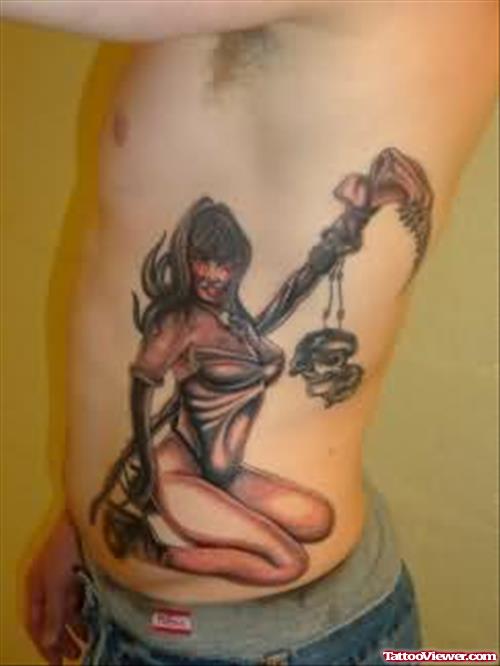 Devil Sitting Girl Tattoo