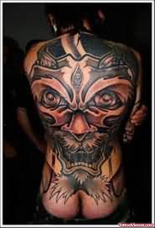 Amazing Devil Tattoo on Full Back