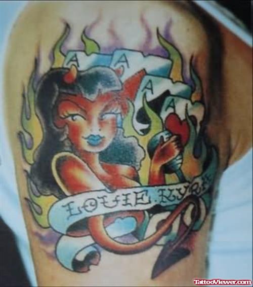 Devil In Fire Tattoo