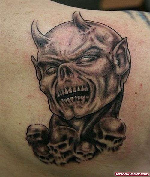 Evil Devil Demon Tattoo on Back