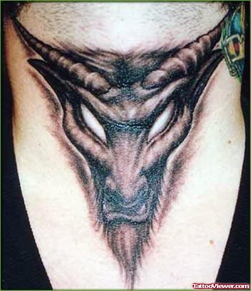 Devil Tattoo On Neck