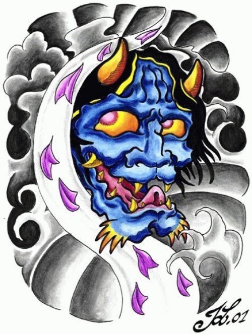 Japanese Devil Tattoo Design