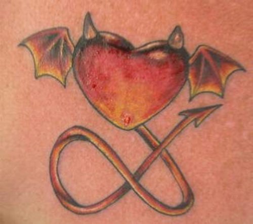 ged Devil Heart Tattoo Design
