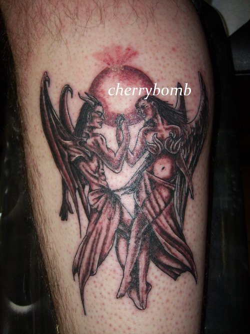 Devil Angel Dancing Tattoo Design