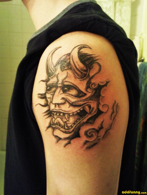 Asian Devil Mask Tattoo