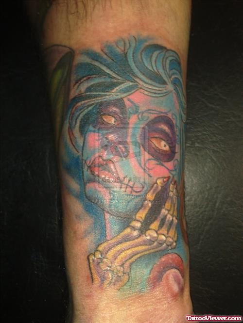 Dia De Los Muertos Tattoo On Arm