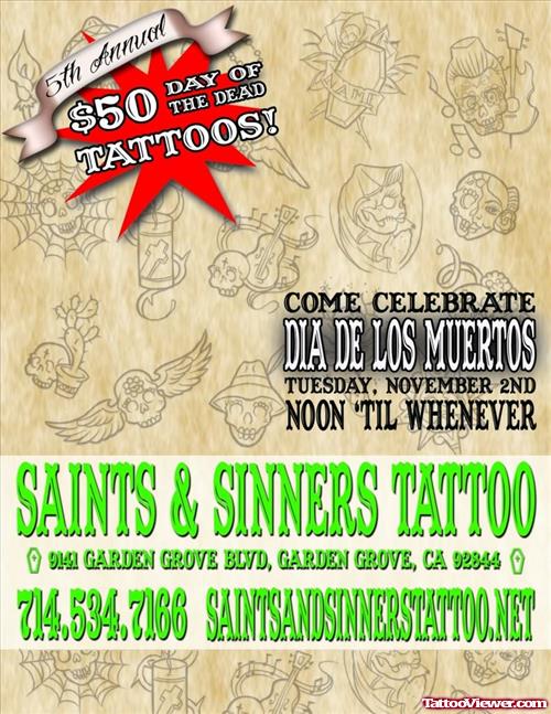 Dia De Los Muertos Sinner Tattoo
