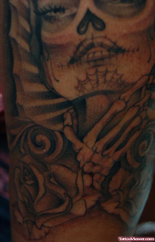 Dia De Los Muertos Closeup Tattoo
