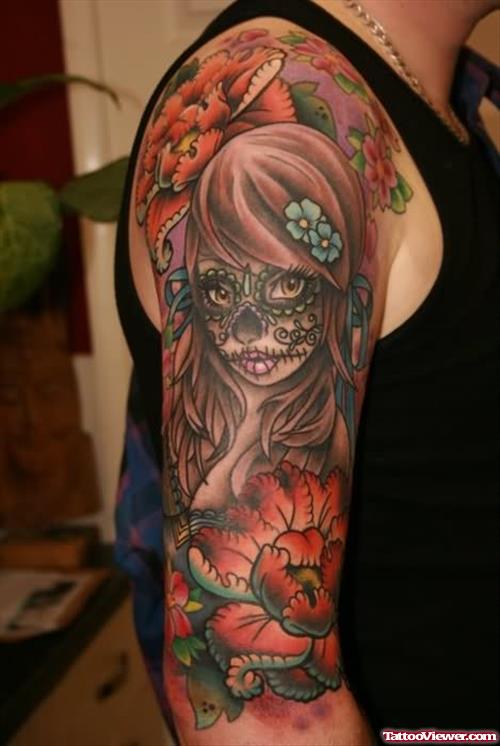 Dia De Los Muertos Tattoo For Arm