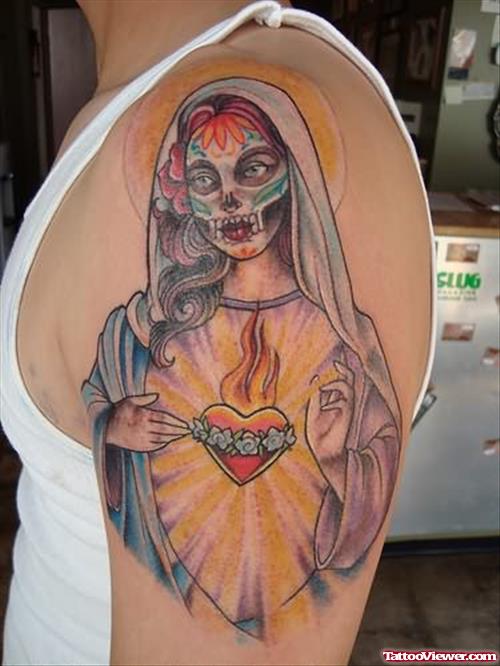 Dia De Los Muertos Heart Tattoo