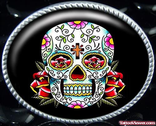 Colourful Dia De Los Muertos Tattoo