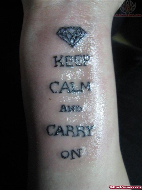 Keep Calm And Carry On - Diamond Tattoo