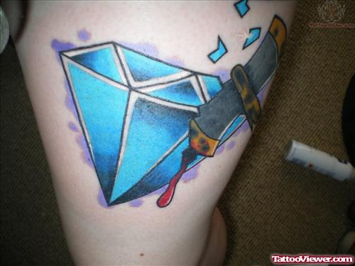 Blue Diamond Broken Tattoo