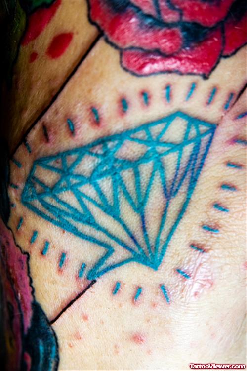 Sparkling Blue Diamond Tattoo