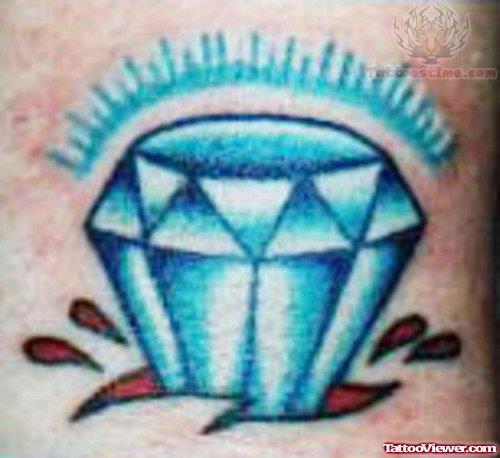 Charming Blue Ink  Diamond Tattoo
