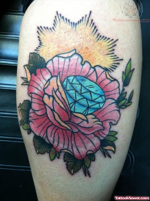 Rose And Diamond Tattoo