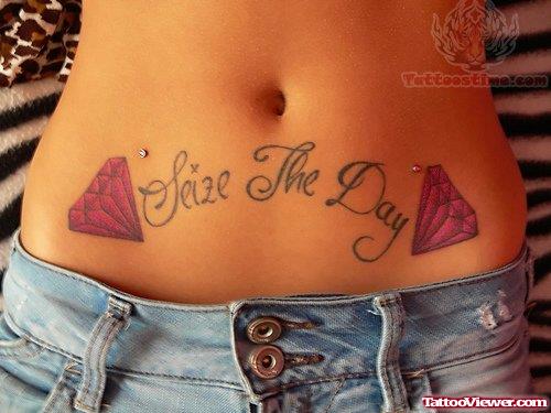 Pink Diamonds Tattoos On Hips