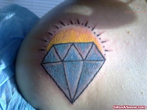 Sun And Diamond Tattoo