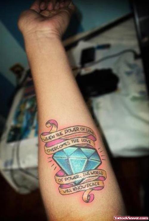 Love Diamond Tattoo on Arm
