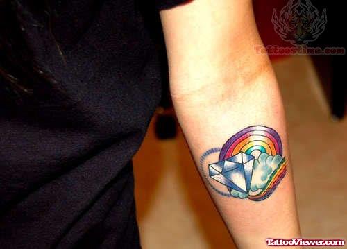 Rainbow And Diamond Tattoo