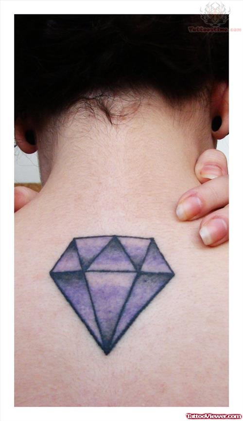 Purple ink Diamond Tattoo On Back