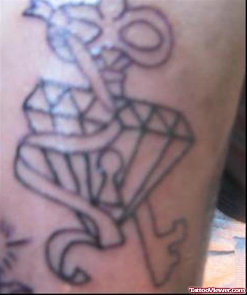 Martins Key And Diamond Tattoo