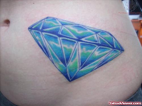Large Blue Diamond Tattoo