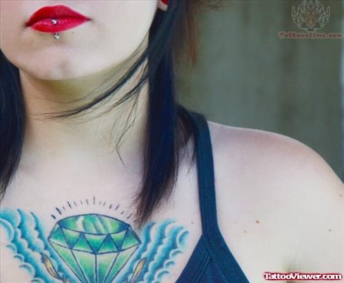 Chestpiece Green Diamond Tattoo