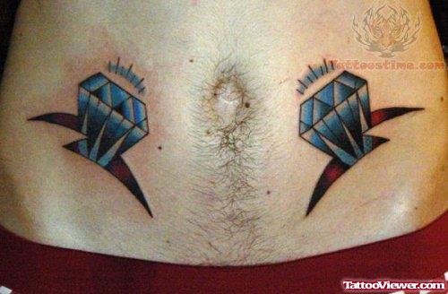 Besutiful Diamond Tattoos On Hips