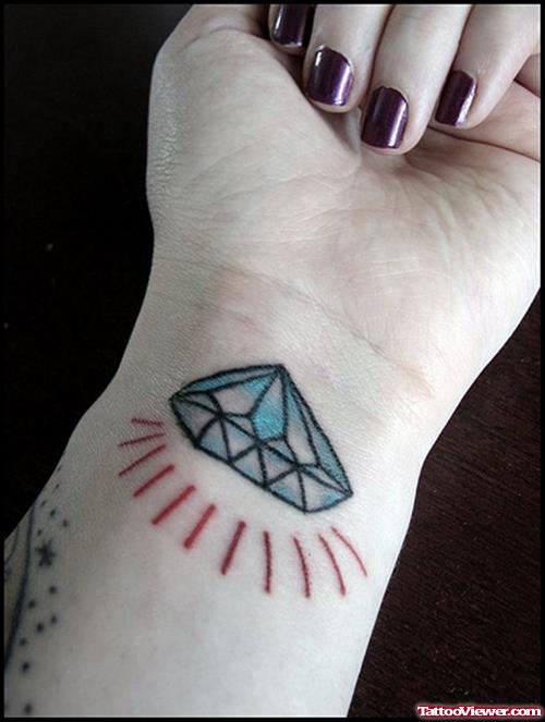 Shining Diamond Tattoo On Wrist