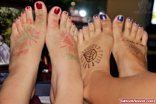 Diamond Tattoos On Feet