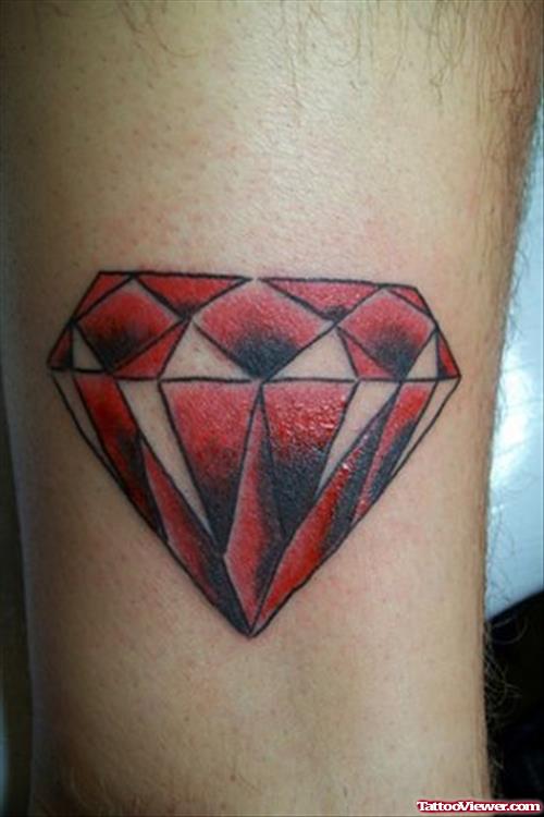 Red And Black ink Diamond Tattoo