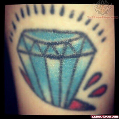 Shining Blue Diamond Tattoo