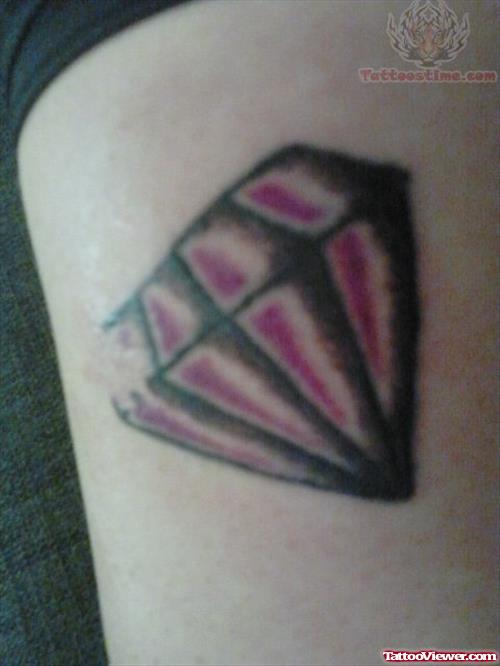 Black And Pink Diamond Tattoo