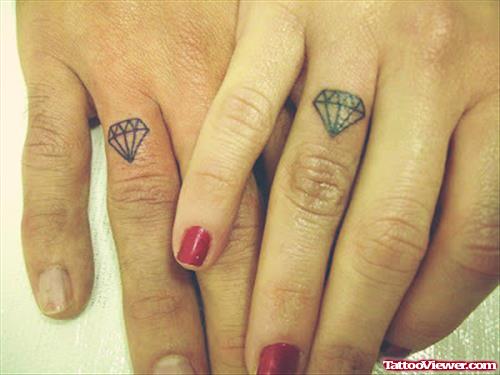 Couple Diamond Ring Tattoo