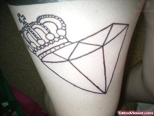Crowned Crystal Diamond Tattoo