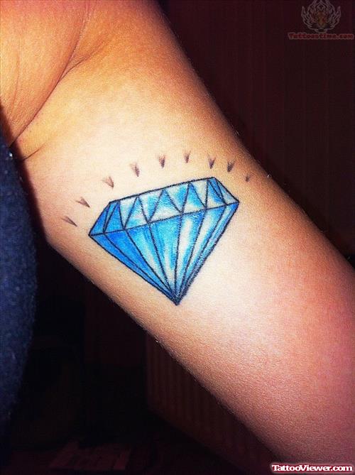 Awesome Blue Diamond Tattoo